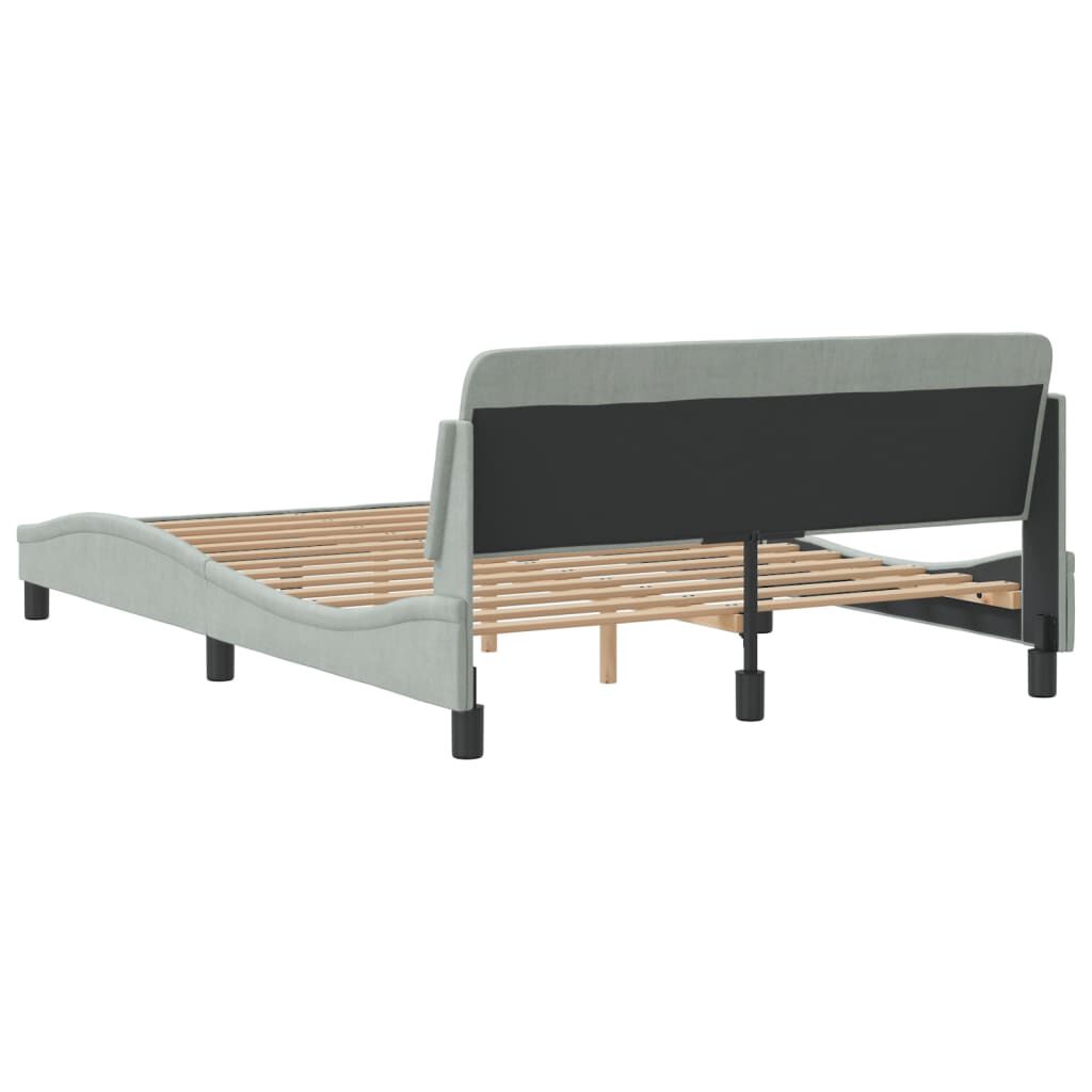 vidaXL Bed Frame without Mattress Light Grey 137x187 cm Double Velvet