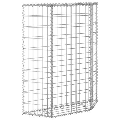 vidaXL Trapezium Gabion Raised Bed Galvanised Steel 80x20x100 cm