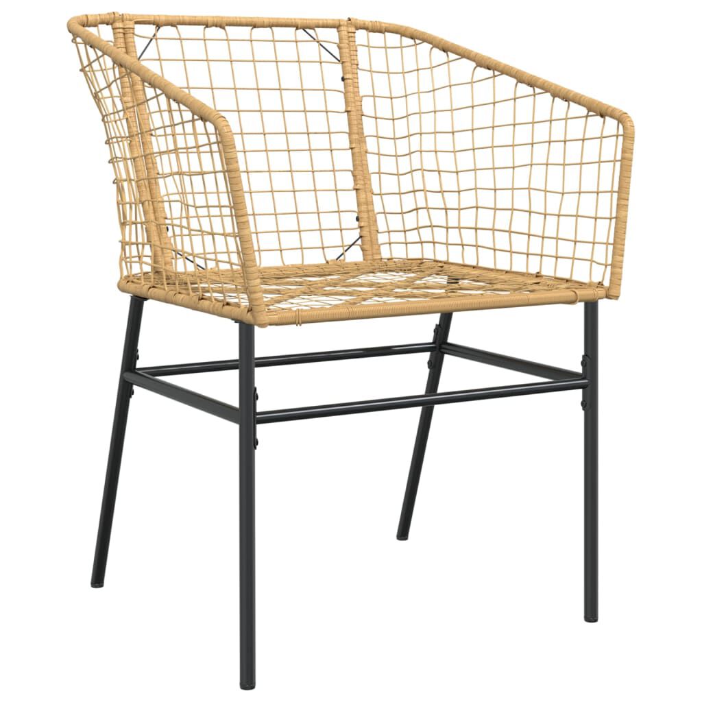 vidaXL Garden Chairs 2 pcs Brown Poly Rattan