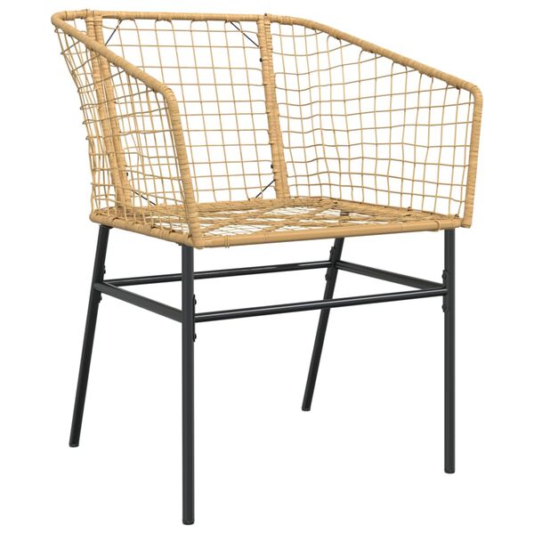 vidaXL Garden Chairs 2 pcs Brown Poly Rattan