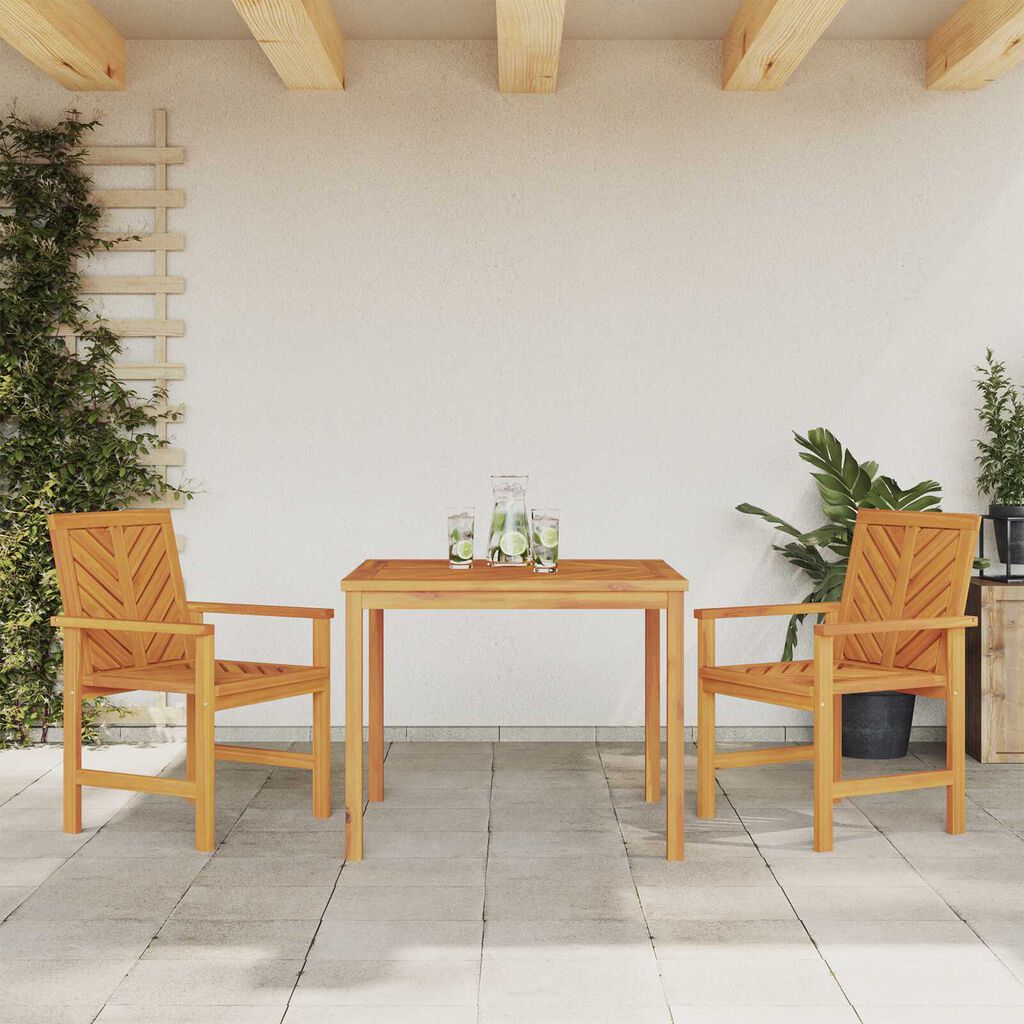 vidaXL Garden Dining Set 3 pcs Brown 90 x 90 x 74 cm Solid acacia wood