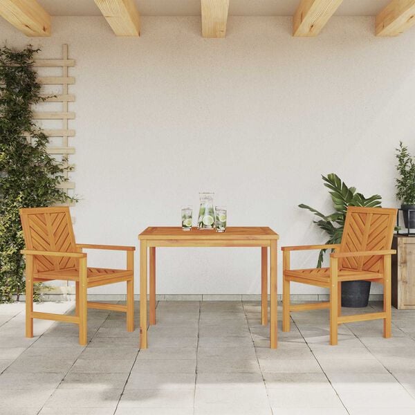 vidaXL Garden Dining Set 3 pcs Brown 90 x 90 x 74 cm Solid acacia wood