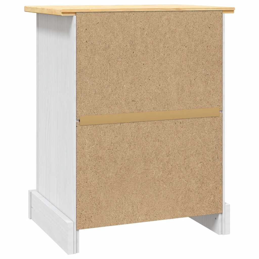 vidaXL Bedside Cabinet Mexican Pine Corona Range White 53x39x67 cm