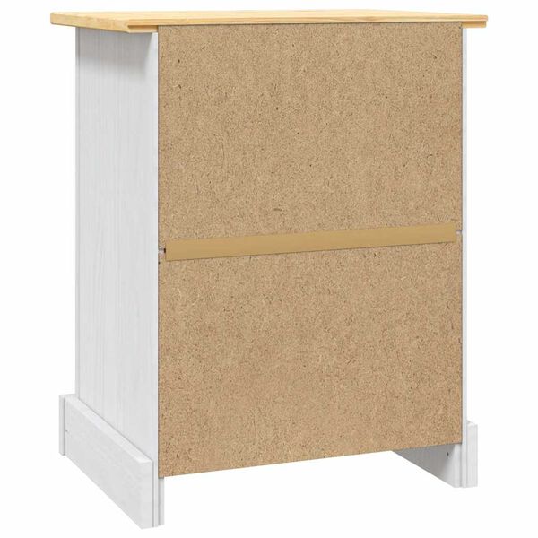 vidaXL Bedside Cabinet Mexican Pine Corona Range White 53x39x67 cm