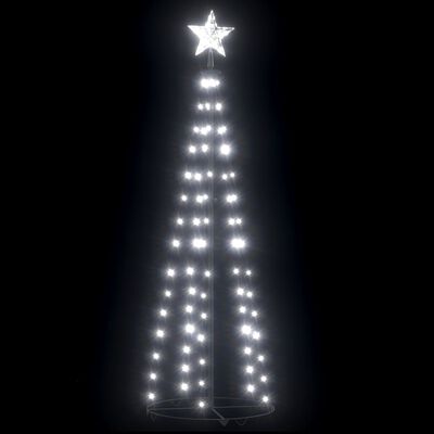 vidaXL Christmas Cone Tree Cold White 84 LEDs Decoration 50x150 cm