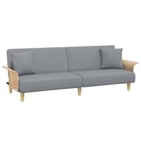 vidaXL Sofa Bed with Armrests Light Grey Fabric