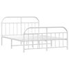 vidaXL Metal Bed Frame without Mattress with Footboard White 183x213cm