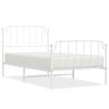 vidaXL Metal Bed Frame without Mattress with Footboard White 100x190cm