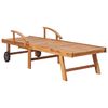 vidaXL Sun Loungers 2 pcs with Table and Cushion Solid Teak Wood