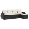 vidaXL 5 Piece Garden Sofa Set with Cushions Black Poly Rattan