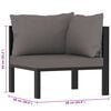 vidaXL Sectional Corner Sofa with Left Armrest Poly Rattan Anthracite