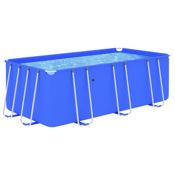 vidaXL Swimming Pool with Steel Frame 400x207x122 cm Blue