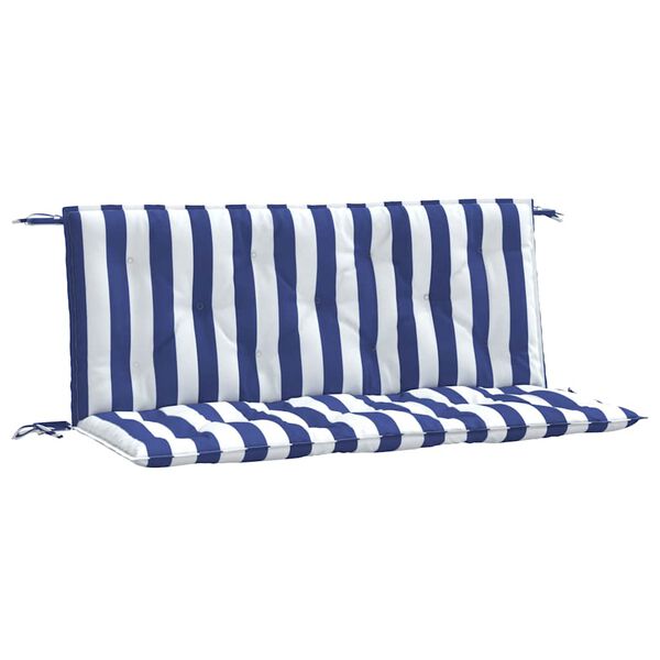 vidaXL Garden Bench Cushions 2pcs Blue&White Stripe 120x50x7cm Fabric