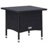vidaXL 3 Piece Garden Lounge Set with Cushions Poly Rattan Black