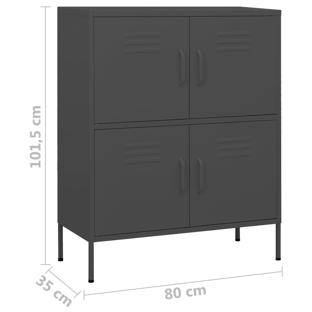 vidaXL Storage Cabinet Anthracite 80x35x101.5 cm Steel