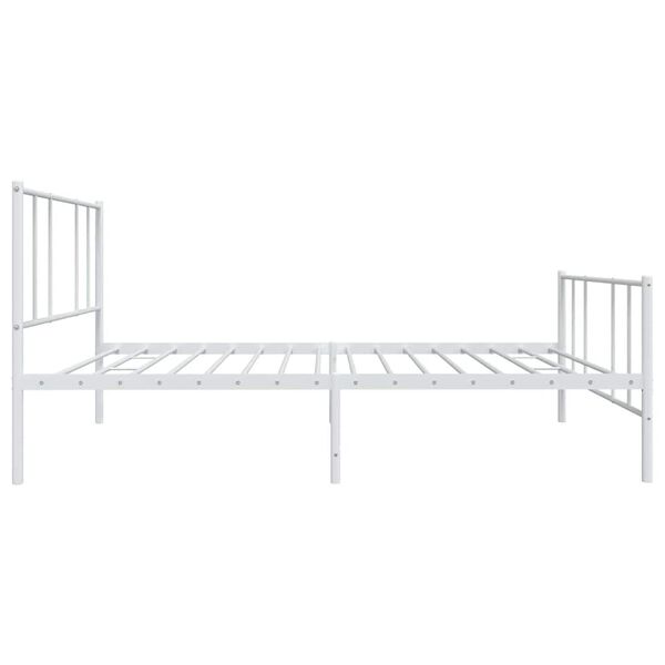 vidaXL Metal Bed Frame without Mattress with Footboard White 100x190cm