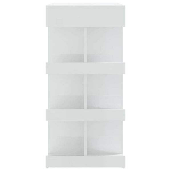 vidaXL Bar Table with Storage Rack High Gloss White 100x50x101.5 cm