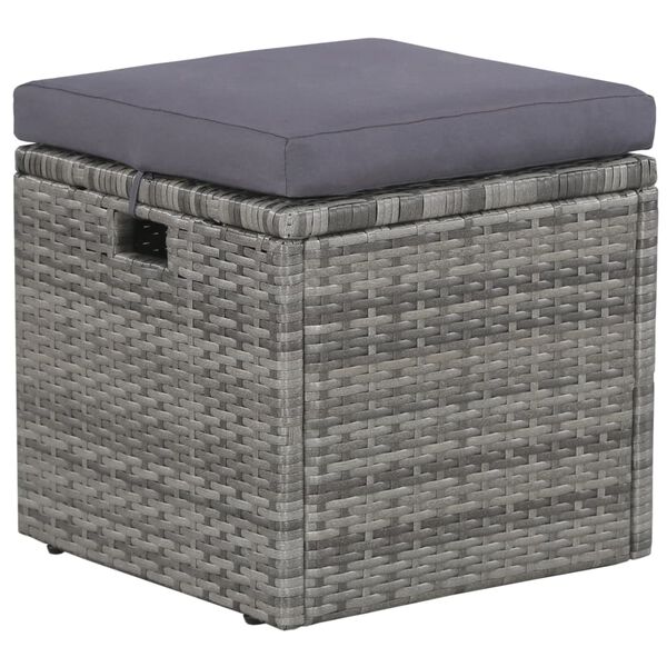 vidaXL 6 Piece Garden Lounge Set with Cushions Poly Rattan Grey