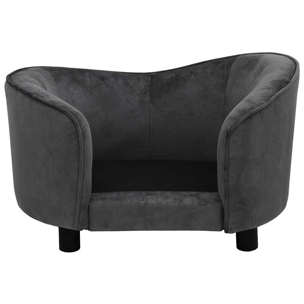 vidaXL Dog Sofa Dark Grey 69x49x40 cm Plush