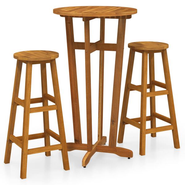 vidaXL 5 Piece Garden Bar Set Solid Wood Acacia