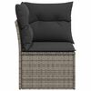 vidaXL Garden Sofa Corner with Cushions Grey Poly Rattan