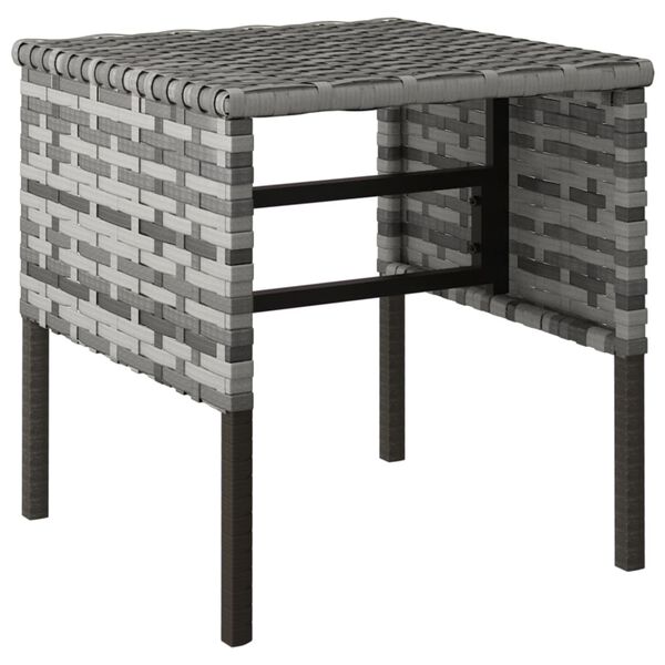 vidaXL Garden Footstools with Cushions 4 pcs Grey Poly Rattan