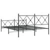 vidaXL Metal Bed Frame without Mattress with Footboard Black 150x200cm