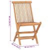 vidaXL 3 Piece Folding Outdoor Dining Set with Cushion Solid Teak Wood
