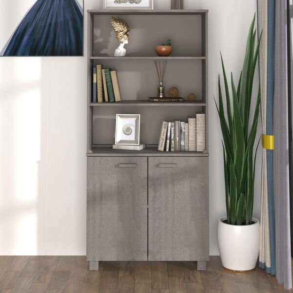 vidaXL Highboard HAMAR Solid Wood Pine Light Grey