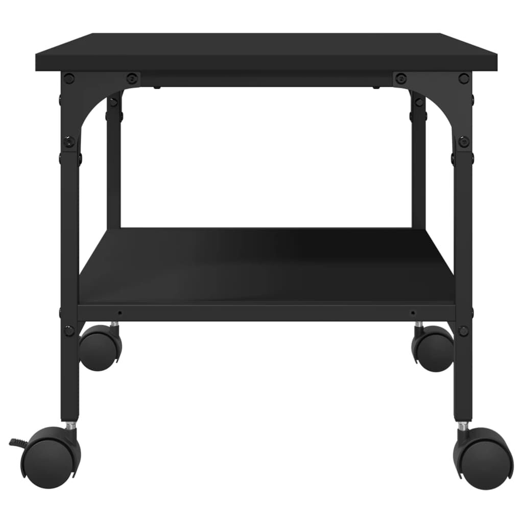 vidaXL Printer Stand 2-Tier Black 50x40x38 cm Engineered Wood