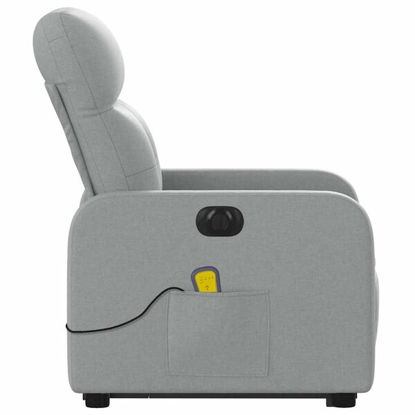 vidaXL Electric Stand up Massage Recliner Chair Light Grey Fabric