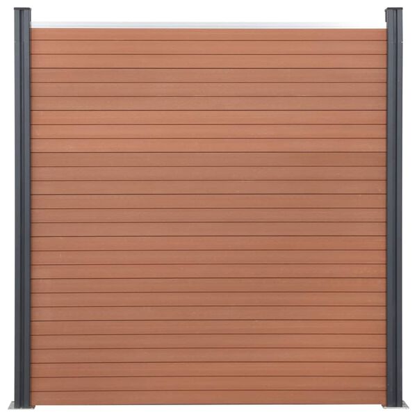 vidaXL Fence Panel Set Brown 353x186 cm WPC