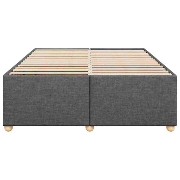 vidaXL Bed Frame without Mattress Dark Grey Queen Fabric