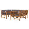 vidaXL 7 Piece Garden Dining Set with Cushions Solid Wood Acacia