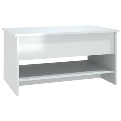 vidaXL Coffee Table High Gloss White 80x50x40 cm Engineered Wood
