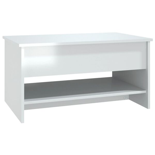 vidaXL Coffee Table High Gloss White 80x50x40 cm Engineered Wood