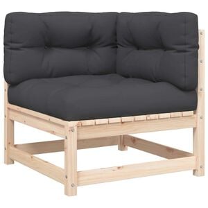 vidaXL Garden Sofa Corner with Cushions Solid Wood Pine