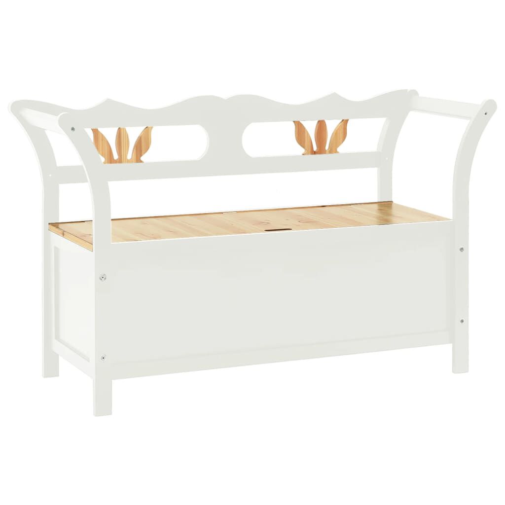 vidaXL Bench White 107x45x75.5 cm Solid Wood Fir