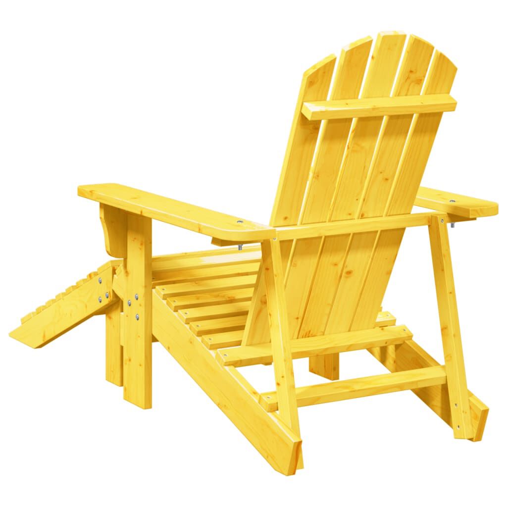 vidaXL Adirondack Chair with Ottoman Yellow Solid Wood Fir