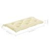 vidaXL Garden Bench with Cream White Cushion 112 cm Solid Teak Wood