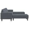 Sofa Set 3 pcs Dark grey Velvet