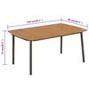 vidaXL Garden Table 150x90x72cm Solid Acacia Wood and Steel