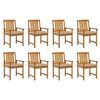 vidaXL Garden Chairs with Cushions 8 pcs Solid Acacia Wood