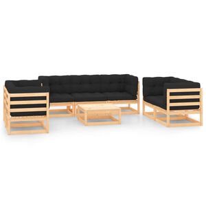 vidaXL 8 Piece Garden Lounge Set with Cushions Solid Pinewood