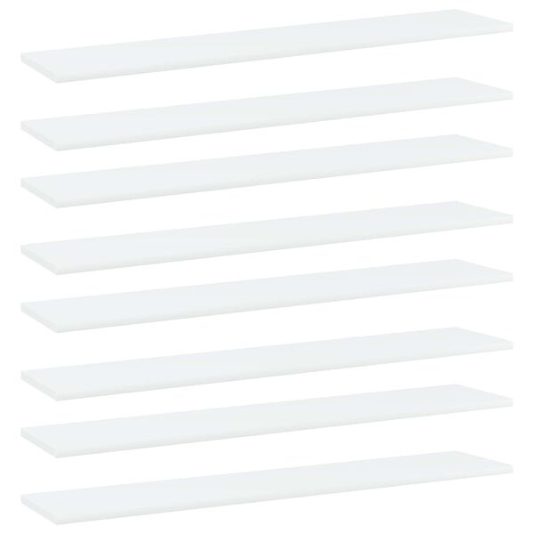 vidaXL Bookshelf Boards 8 pcs White 100x20x1.5 cm Engineered Wood