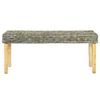 vidaXL Bench 110 cm Natural Kubu Rattan and Solid Mahogany Wood
