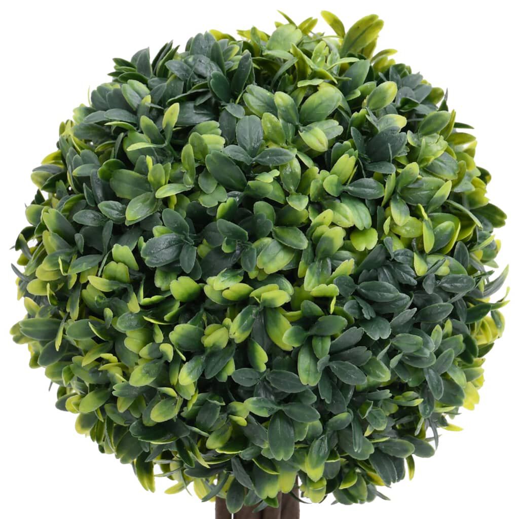vidaXL Artificial Boxwood Plants 2 pcs with Pots Ball Shaped Green 33 cm
