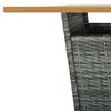 vidaXL Bar Table Grey 80x80x110 cm Poly Rattan and Solid Acacia Wood
