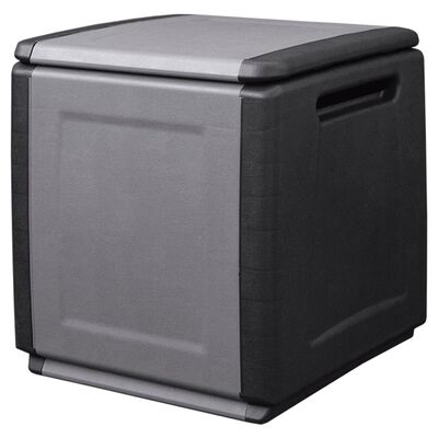 vidaXL Garden Storage Box 54x53x57 cm 130 L Dark Grey and Black