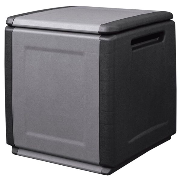 vidaXL Garden Storage Box 54x53x57 cm 130 L Dark Grey and Black
